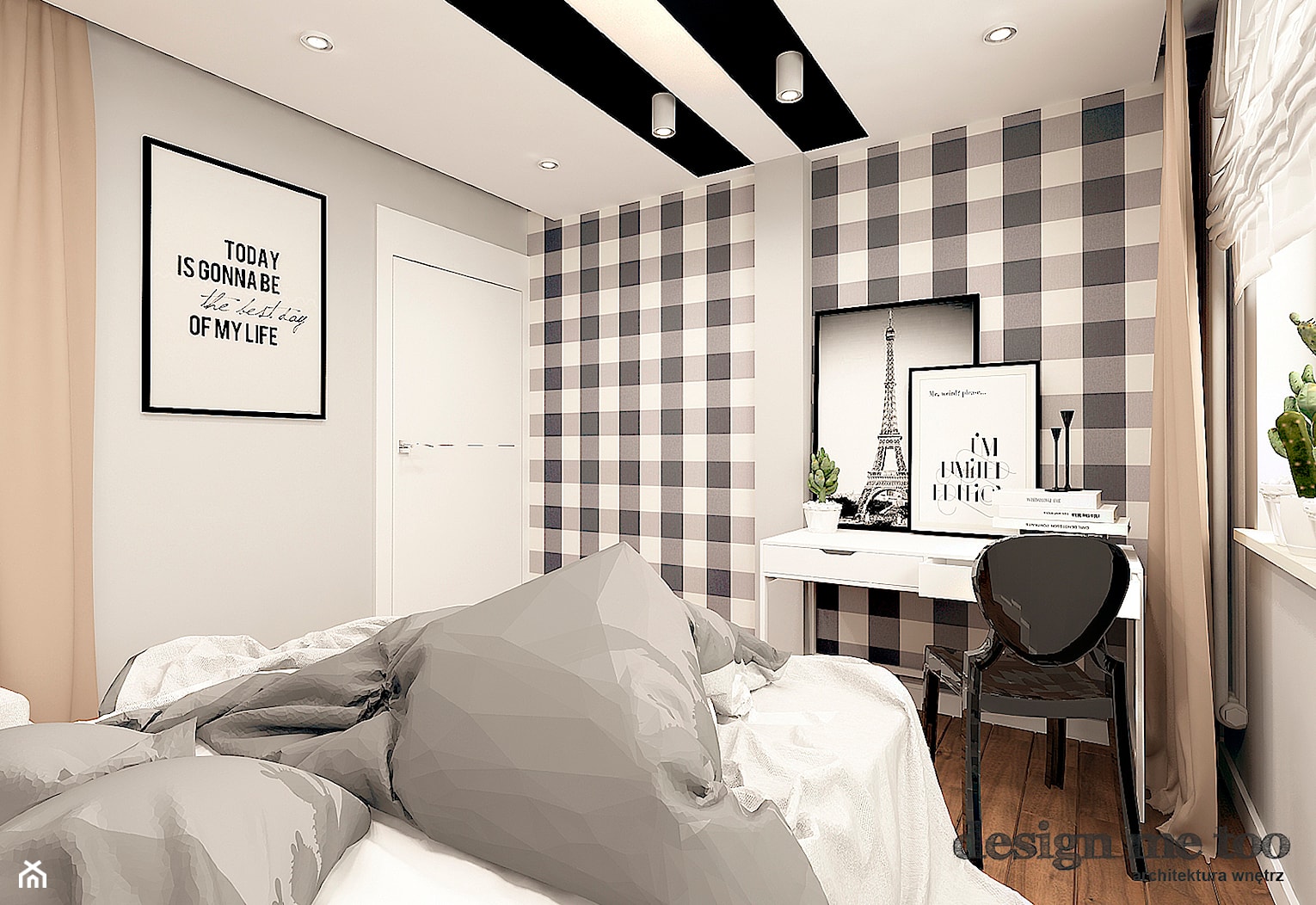 NOWOCZESNE MIĘDZYZDROJE - Średnia szara sypialnia, styl nowoczesny - zdjęcie od design me too - Homebook