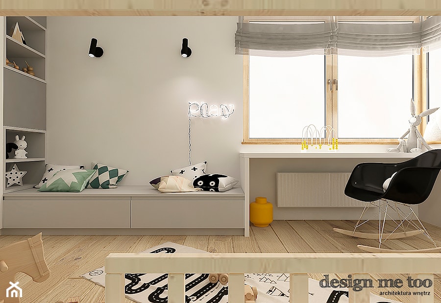 SKANDYNAWSKI DOM W WAWRZE - Średni biały pokój dziecka dla dziecka, styl skandynawski - zdjęcie od design me too