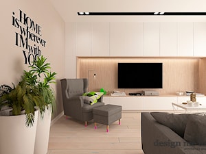 NOWOCZESNY APARTAMENT NA WILANOWIE - Mały biały salon, styl nowoczesny - zdjęcie od design me too