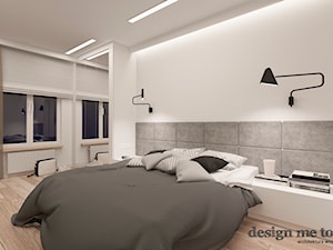 DOM W JÓZEFOSŁAWIU - Średnia biała z panelami tapicerowanymi sypialnia, styl minimalistyczny - zdjęcie od design me too