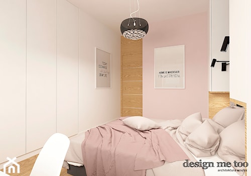 NOWOCZESNE MIESZKANIE NA MOKOTOWIE - Średnia biała różowa sypialnia, styl nowoczesny - zdjęcie od design me too