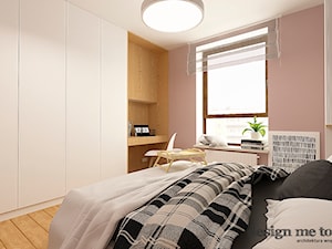 NOWOCZESNY APARTAMENT W PRUSZKOWIE WERSJA II - Średnia szara z biurkiem sypialnia, styl nowoczesny - zdjęcie od design me too