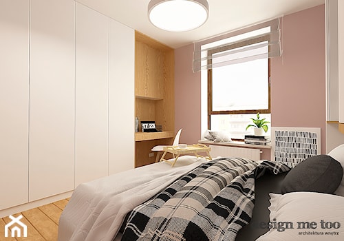 NOWOCZESNY APARTAMENT W PRUSZKOWIE WERSJA II - Średnia szara z biurkiem sypialnia, styl nowoczesny - zdjęcie od design me too