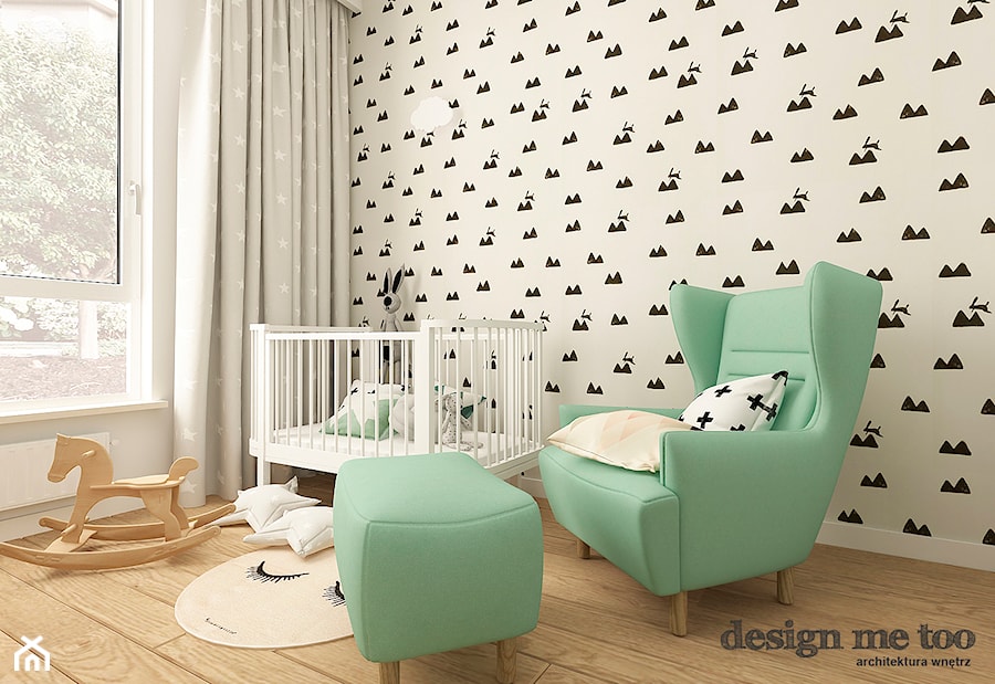POKOJE DZIECIĘCE W STYLU SKANDYNAWSKIM - Mały szary pokój dziecka dla niemowlaka dla chłopca dla dziewczynki, styl skandynawski - zdjęcie od design me too