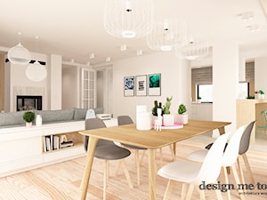 NOWOCZESNY DOM W GRODZISKU MAZOWIECKIM - Średnia biała jadalnia w salonie, styl nowoczesny - zdjęcie od design me too