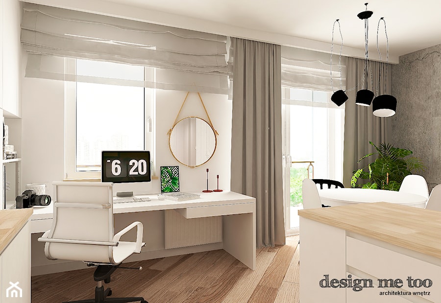 KAWALERKA NA BEMOWIE - Średnie białe szare biuro, styl tradycyjny - zdjęcie od design me too