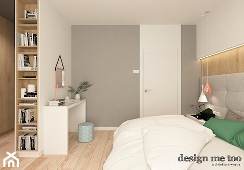 NOWOCZESNY DOM W GRODZISKU MAZOWIECKIM - Średnia szara z biurkiem sypialnia, styl nowoczesny - zdjęcie od design me too