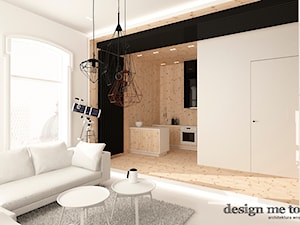 MINIMALISTYCZNA KAWALERKA - Mały biały salon z kuchnią, styl minimalistyczny - zdjęcie od design me too