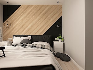 NOWOCZESNY APARTAMENT W PRUSZKOWIE - Mała sypialnia na poddaszu, styl nowoczesny - zdjęcie od design me too