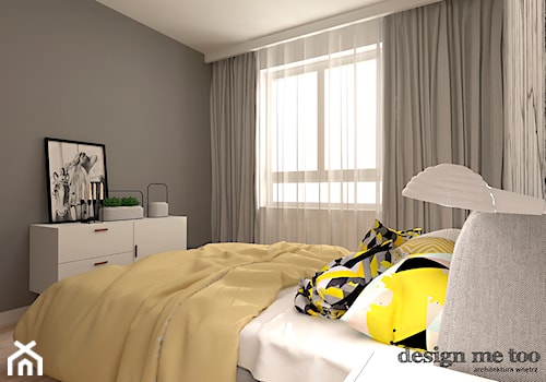 SZCZYPTA KOLORU NA SZCZĘŚLIWICACH - Średnia szara sypialnia, styl nowoczesny - zdjęcie od design me too