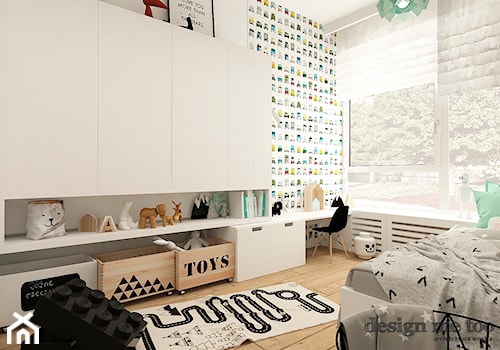 POKOJE DZIECIĘCE W STYLU SKANDYNAWSKIM - Mały biały szary pokój dziecka dla dziecka dla chłopca dla dziewczynki, styl skandynawski - zdjęcie od design me too