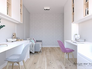 CIEPŁO SKANDYNAWSKICH WNĘTRZ - Średnie szare białe biuro domowe w pokoju, styl skandynawski - zdjęcie od design me too