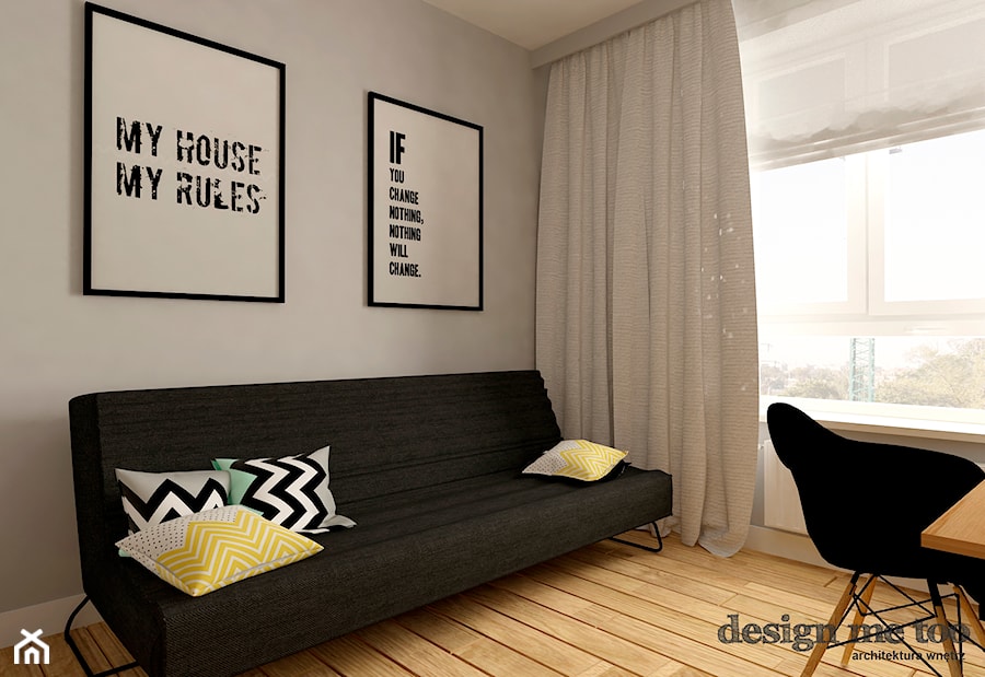 NOWOCZESNE BEMOWO - Średnie z sofą szare biuro, styl nowoczesny - zdjęcie od design me too