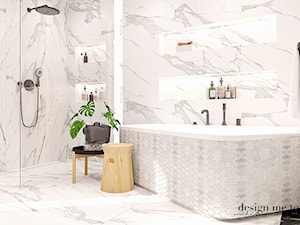 NOWOCZESNY DOM WYGLĘDY - Średnia bez okna z marmurową podłogą łazienka, styl nowoczesny - zdjęcie od design me too