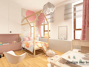 NOWOCZESNY APARTAMENT W PRUSZKOWIE WERSJA II - Średni biały różowy pokój dziecka dla dziecka dla dziewczynki, styl nowoczesny - zdjęcie od design me too