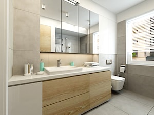 Mieszkanie Rembertów 80 m2 - Średnia z punktowym oświetleniem łazienka z oknem, styl minimalistyczny - zdjęcie od design me too