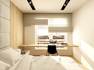 WORONICZA QBIK - Średnia biała z biurkiem sypialnia, styl minimalistyczny - zdjęcie od design me too