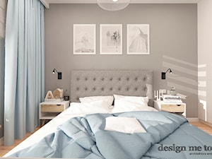 LEKKA SKANDYNAWIA NA MOKOTOWIE - Średnia biała szara sypialnia, styl skandynawski - zdjęcie od design me too