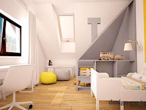 DOM W LESZNOWOLI - Średni beżowy szary pokój dziecka dla dziecka dla chłopca, styl nowoczesny - zdjęcie od design me too