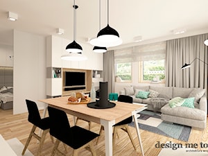 APARTAMENT W RUMI - Średnia biała jadalnia w salonie, styl nowoczesny - zdjęcie od design me too