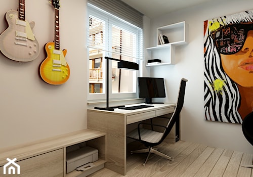 Mieszkanie Rembertów 80 m2 - Średnie beżowe biuro, styl nowoczesny - zdjęcie od design me too