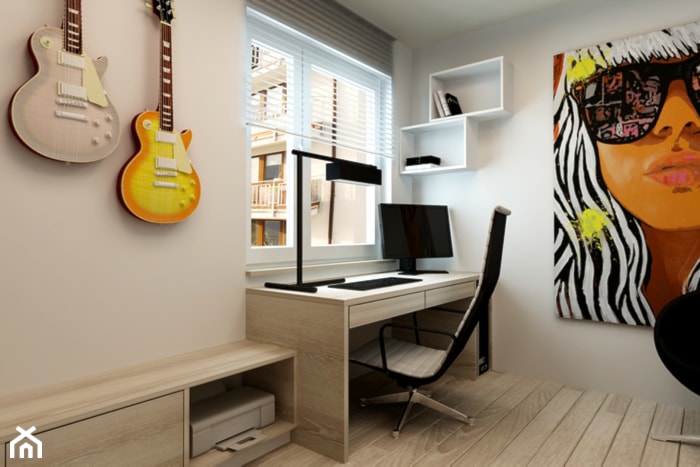 Mieszkanie Rembertów 80 m2 - Średnie beżowe biuro, styl nowoczesny - zdjęcie od design me too