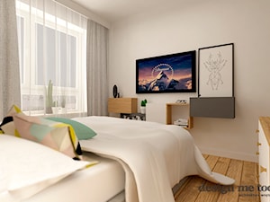 NOWOCZESNE BEMOWO - Mała beżowa sypialnia, styl nowoczesny - zdjęcie od design me too