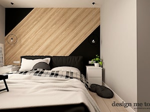 NOWOCZESNY APARTAMENT W PRUSZKOWIE - Mała czarna szara sypialnia, styl nowoczesny - zdjęcie od design me too