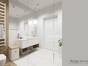 SKANOYNAWSKO - INDUSTRIALNY KLIMAT - Średnia bez okna z lustrem z punktowym oświetleniem łazienka, styl skandynawski - zdjęcie od design me too