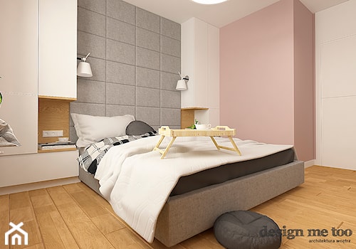 NOWOCZESNY APARTAMENT W PRUSZKOWIE WERSJA II - Średnia różowa sypialnia, styl nowoczesny - zdjęcie od design me too