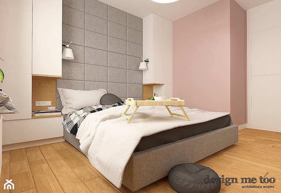 NOWOCZESNY APARTAMENT W PRUSZKOWIE WERSJA II - Średnia różowa sypialnia, styl nowoczesny - zdjęcie od design me too