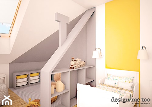 DOM W LESZNOWOLI - Średni szary żółty pokój dziecka dla dziecka dla chłopca, styl nowoczesny - zdjęcie od design me too