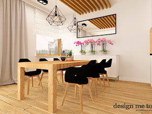 DOM W LESZNOWOLI - Średnia beżowa jadalnia w kuchni, styl nowoczesny - zdjęcie od design me too