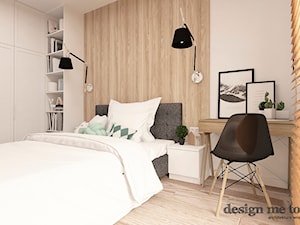 SKANDYNAWSKI URSYNÓW - Mała biała z biurkiem sypialnia, styl skandynawski - zdjęcie od design me too