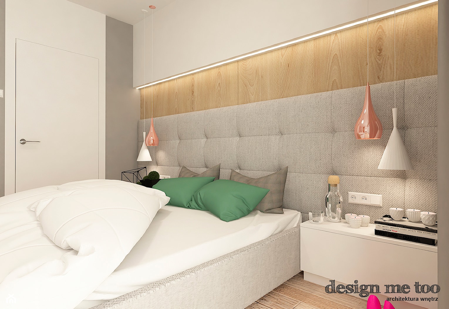 NOWOCZESNY DOM W GRODZISKU MAZOWIECKIM - Mała szara sypialnia, styl nowoczesny - zdjęcie od design me too - Homebook