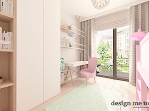 NOWOCZESNY APARTAMENT NA WILANOWIE - Średni różowy szary pokój dziecka dla dziecka dla dziewczynki, styl nowoczesny - zdjęcie od design me too