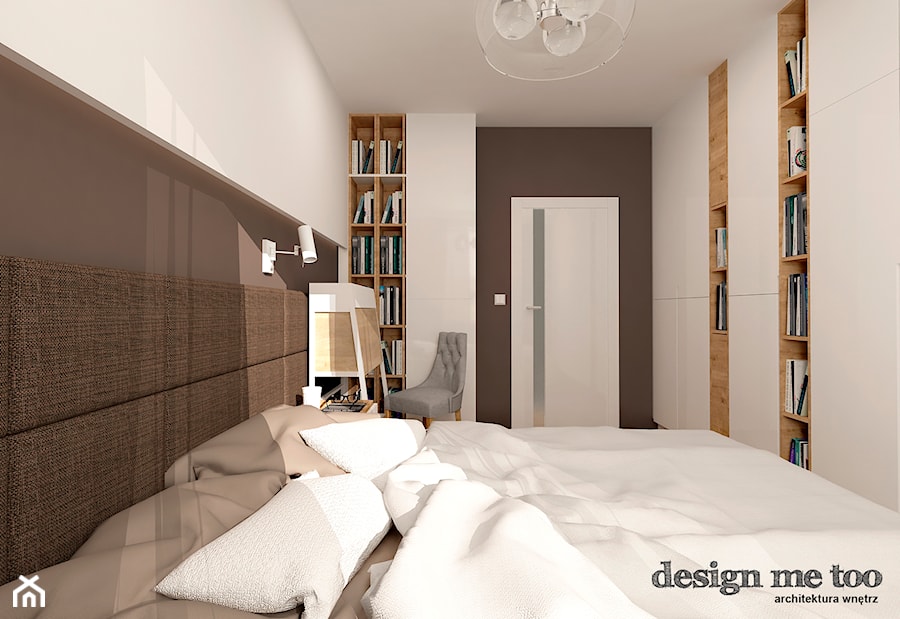 GRAZIOSO APARTAMENTY - Średnia beżowa biała z biurkiem sypialnia, styl nowoczesny - zdjęcie od design me too