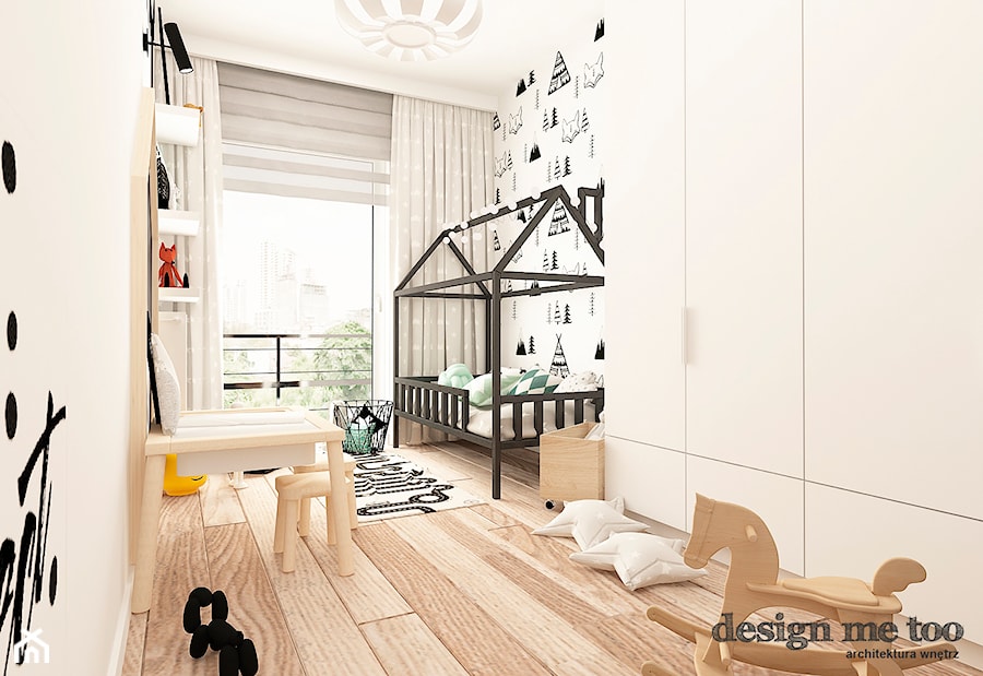 SKANDYNAWSKI URSYNÓW - Średni biały pokój dziecka dla dziecka dla chłopca, styl skandynawski - zdjęcie od design me too