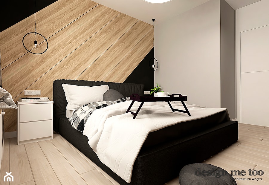 NOWOCZESNY APARTAMENT W PRUSZKOWIE - Mała szara sypialnia, styl nowoczesny - zdjęcie od design me too