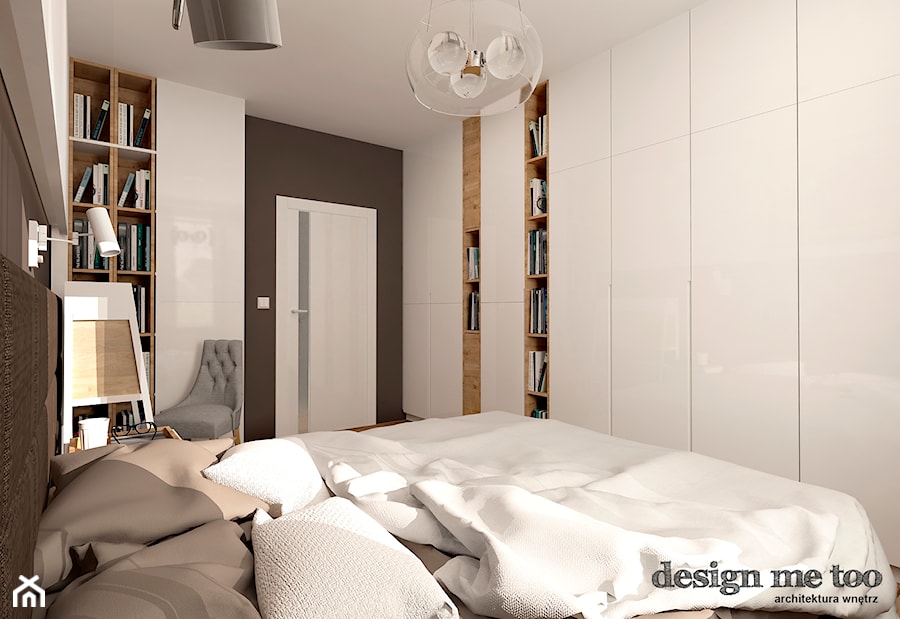 GRAZIOSO APARTAMENTY - Średnia biała szara sypialnia, styl nowoczesny - zdjęcie od design me too