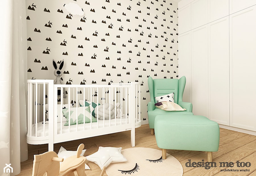 POKOJE DZIECIĘCE W STYLU SKANDYNAWSKIM - Mały czarny szary pokój dziecka dla niemowlaka dla chłopca dla dziewczynki, styl skandynawski - zdjęcie od design me too