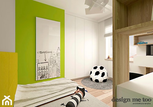 DOM W JÓZEFOSŁAWIU - Średni biały zielony pokój dziecka dla dziecka dla chłopca, styl nowoczesny - zdjęcie od design me too