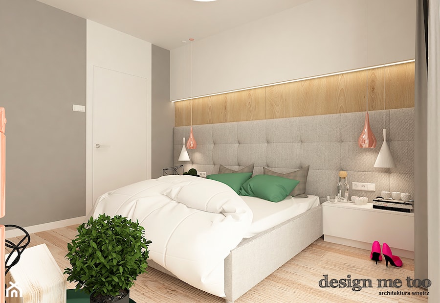 NOWOCZESNY DOM W GRODZISKU MAZOWIECKIM - Średnia biała szara sypialnia, styl nowoczesny - zdjęcie od design me too