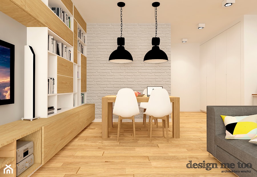 NOWOCZESNE BEMOWO - Mała biała jadalnia w salonie, styl nowoczesny - zdjęcie od design me too