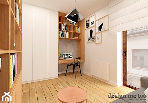 DOM W LESZNOWOLI - Średnie z zabudowanym biurkiem białe szare biuro, styl nowoczesny - zdjęcie od design me too