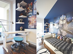REALIZACJA POKOI DZIECIĘCYCH STAR WARS - Średni biały niebieski pokój dziecka dla nastolatka dla chłopca, styl nowoczesny - zdjęcie od design me too