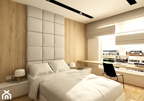 WORONICZA QBIK - Średnia z biurkiem sypialnia, styl minimalistyczny - zdjęcie od design me too