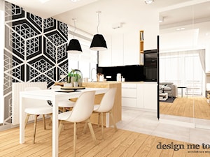 NOWOCZESNE MIESZKANIE NA MOKOTOWIE - Średnia biała jadalnia w salonie w kuchni, styl nowoczesny - zdjęcie od design me too