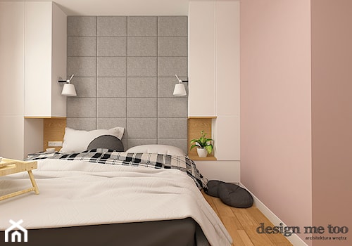 NOWOCZESNY APARTAMENT W PRUSZKOWIE WERSJA II - Średnia biała różowa sypialnia, styl nowoczesny - zdjęcie od design me too
