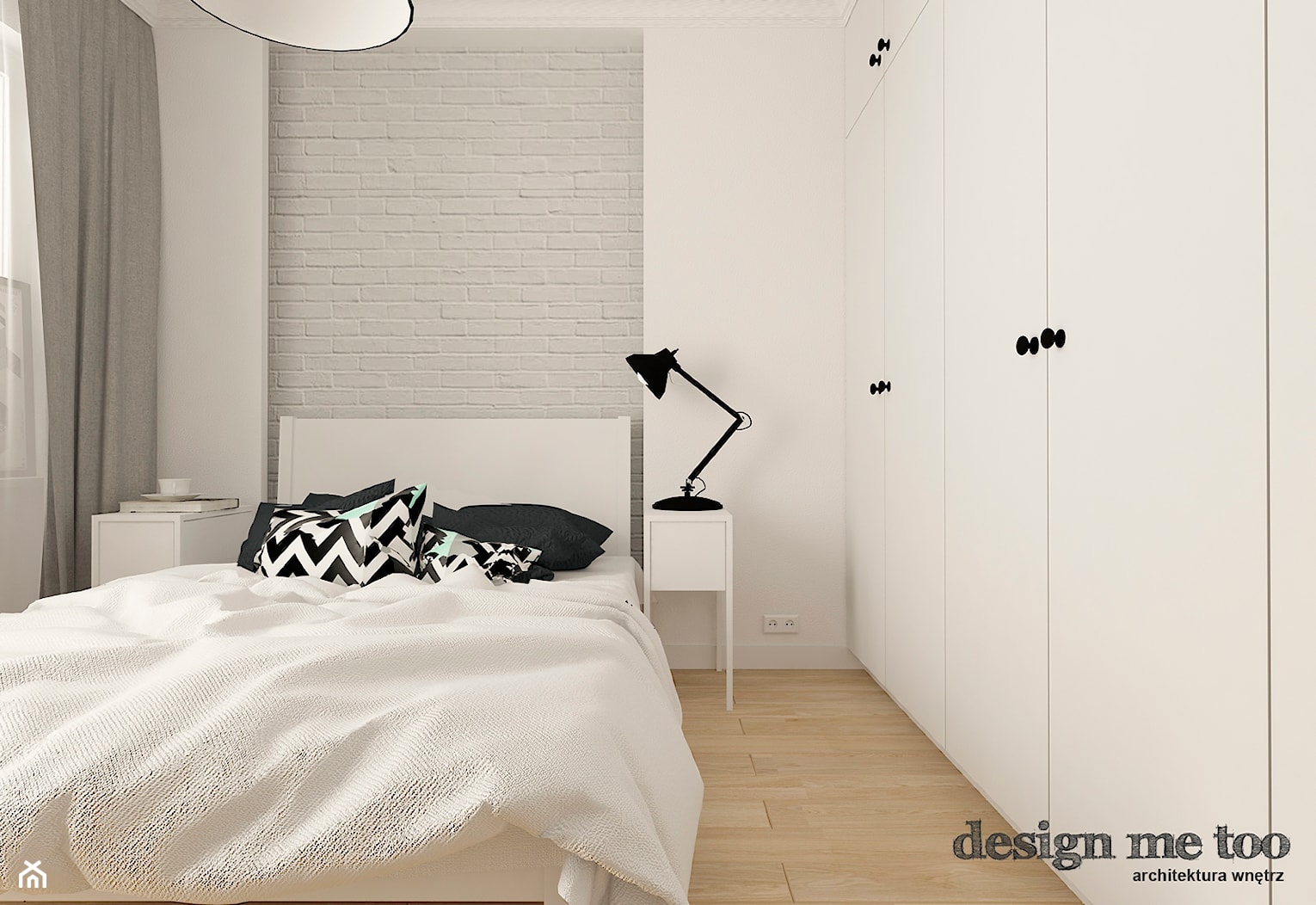 SKANDYNAWSKI KLIMAT NA POWIŚLU - Średnia biała sypialnia, styl skandynawski - zdjęcie od design me too - Homebook